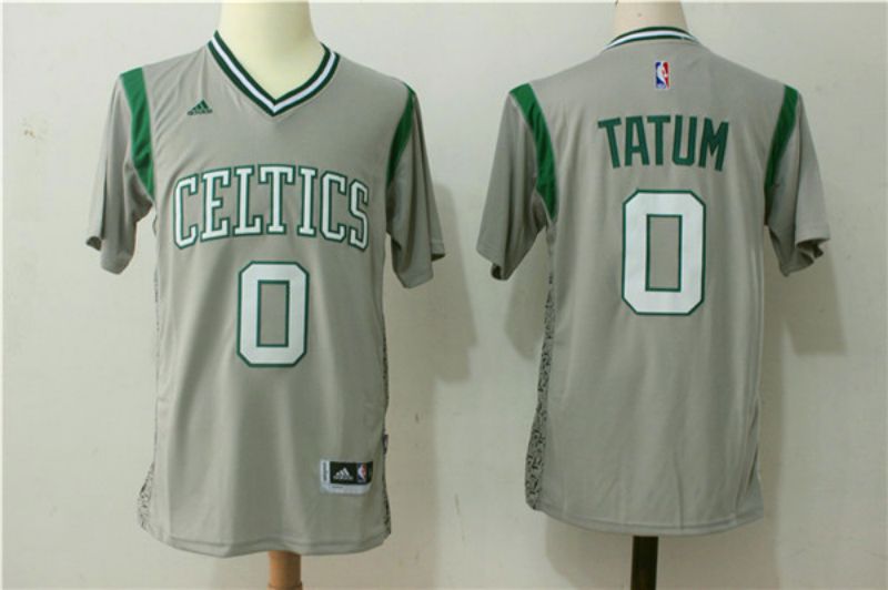Men Boston Celtics 0 Jayson Tatum Gray Stitched adidas Revolution 30 Swingman NBA Jerseys